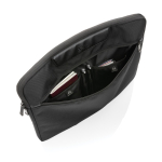 Recycled polyester laptop sleeve with logo, 15.6” black colour