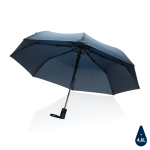 Compact windproof RPET umbrella, foldable, Ø97 cm navy-blue colour