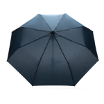 Compact windproof RPET umbrella, foldable, Ø97 cm navy-blue colour