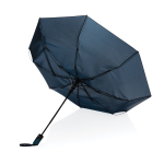 Compact windproof RPET umbrella, foldable, Ø97 cm navy-blue colour