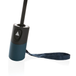 Compact windproof RPET umbrella, foldable, Ø97 cm navy-blue colour