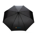 Compact windproof RPET umbrella with automatic open/close, Ø94 cm black colour