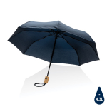Compact windproof RPET umbrella with automatic open/close, Ø94 cm navy-blue colour