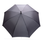 RPET pongee umbrella with bamboo handle, Ø120 cm dark grey colour