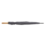 RPET pongee umbrella with bamboo handle, Ø120 cm dark grey colour