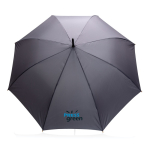 RPET pongee umbrella with bamboo handle, Ø120 cm dark grey colour