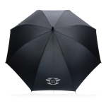 Oversized manual umbrella in recycled materials, Ø130 cm black colour view with logo
