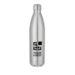 Large thermal stainless steel bottle with logo, 1 L main view