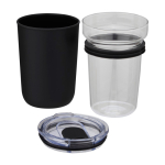 Borosilicate glass cup with recycled plastic, 420 ml black colour third view