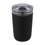 Borosilicate glass cup with recycled plastic, 420 ml black colour fifth view