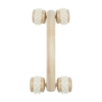 Body massager with bamboo rollers natural colour