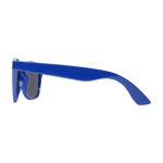 Sunglasses, paper glasses case, UV400 protection royal blue colour side view