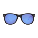 Polarised bamboo sunglasses with mirrored lenses light wood colour
