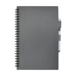 Sustainable notebook with reusable erasable marker, A5 plain pages dark grey colour
