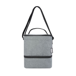 Recycled insulated bag with 2 compartments grey colour
