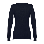 Women's V-neck cotton sweater, 220 g/m2, THC Milan navy-blue colour