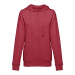Women's cotton & polyester sweatshirt, 320 g/m2 marbled red colour