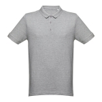 Cotton polo shirt in many colours, 240 g/m2, THC Monaco marbled grey colour
