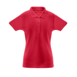Women's cotton and polyester polo shirt, 200 g/m2 red colour first view