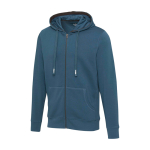 Cotton and polyester branded hoodie, 300 g/m², Elevate Life cyan blue colour