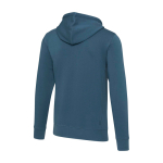 Cotton and polyester branded hoodie, 300 g/m², Elevate Life cyan blue colour second rear view