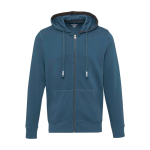 Cotton and polyester branded hoodie, 300 g/m², Elevate Life cyan blue colour second front view