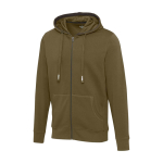 Cotton and polyester branded hoodie, 300 g/m², Elevate Life olive green colour