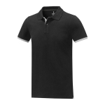 Corporate polo with colour details and cotton, 200 g/m², Elevate Life black colour