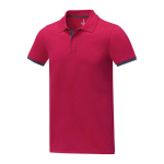 Corporate polo with colour details and cotton, 200 g/m², Elevate Life red colour
