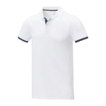 Corporate polo with colour details and cotton, 200 g/m², Elevate Life white colour