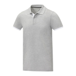 Corporate polo with colour details and cotton, 200 g/m², Elevate Life marbled grey colour