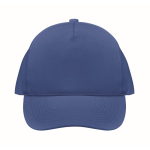 5-panel organic cotton baseball cap, 250 g/m2 blue colour second view