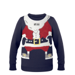 Christmas sweater with a festive look blue colour view with print area