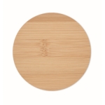 Round bamboo coaster wood colour second view