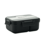 Tupperware made of PP with cutlery, handle and 2 levels, 1 L black colour