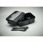 Tupperware made of PP with cutlery, handle and 2 levels, 1 L black colour second view