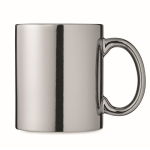 Ceramic mug with print & glossy finish, 350 ml shiny silver colour fourth view