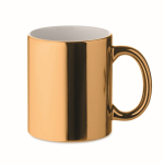 Ceramic mug with print & glossy finish, 350 ml gold colour