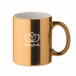 Ceramic mug with print & glossy finish, 350 ml gold colour main view