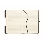 RPET notebook with phone holder and bamboo details, A5 black colour eighth view
