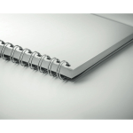 Lined notebook with ring binding made of recycled plastic, A5 white colour