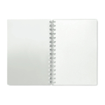 Lined notebook with ring binding made of recycled plastic, A5 white colour
