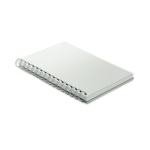 Lined notebook with ring binding made of recycled plastic, A5 white colour sixth view