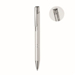 Recycled aluminium ballpoint pen with blue ink silver colour sixth view