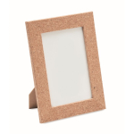 Rectangular cork photo frame with stand, 10x15cm natural colour