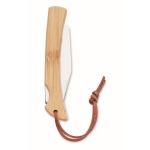 Simple folding knife with a bamboo handle wood colour third view