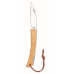 Simple folding knife with a bamboo handle wood colour fourth view
