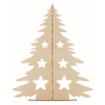 Decorative wooden tree with watercolour paints and brushes wood colour fourth view