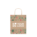 Small Christmas gift bag, recycled paper view with print area