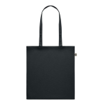 Recycled tote bag in many colours with logo, 140 g/m2 black colour sixth view